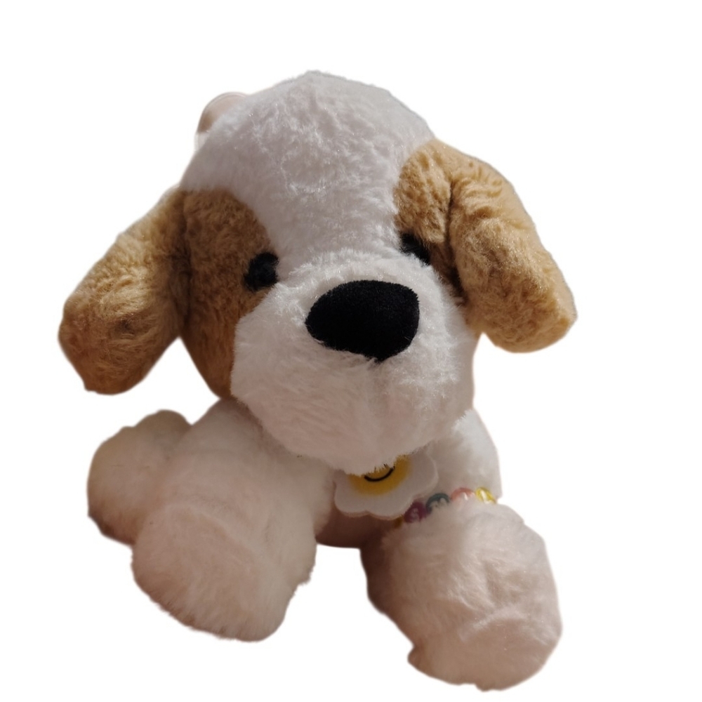 Cuddly Canine Plush Toy - White and Tan